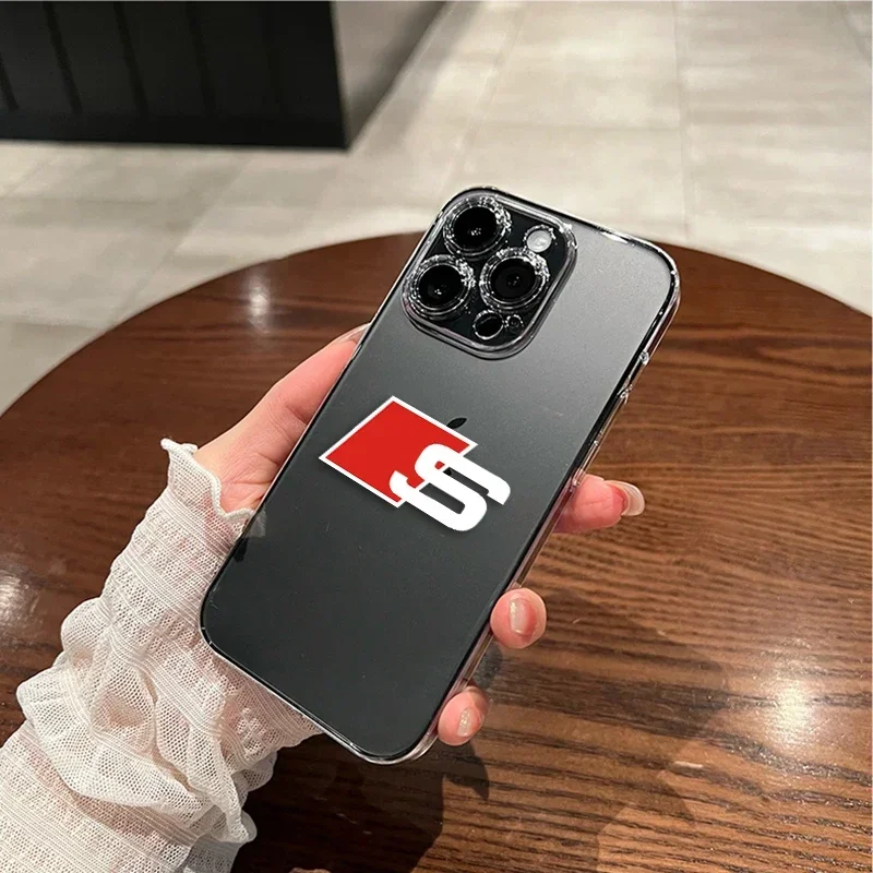 Silicone Car Logo Transparent Phone Case Suitable For iPhone 11 12 13 Pro Max For Audi Sline A1 A3 A4L A5 A6 A7 Q3 Q7 TT R8 B5