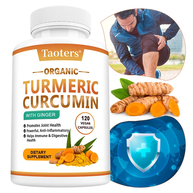 

Капсулы с куркумой и имбирем, способствуют здоровью суставов, поддерживают иммунитет и пищевой помощник, добавка для балансовой структуры костей