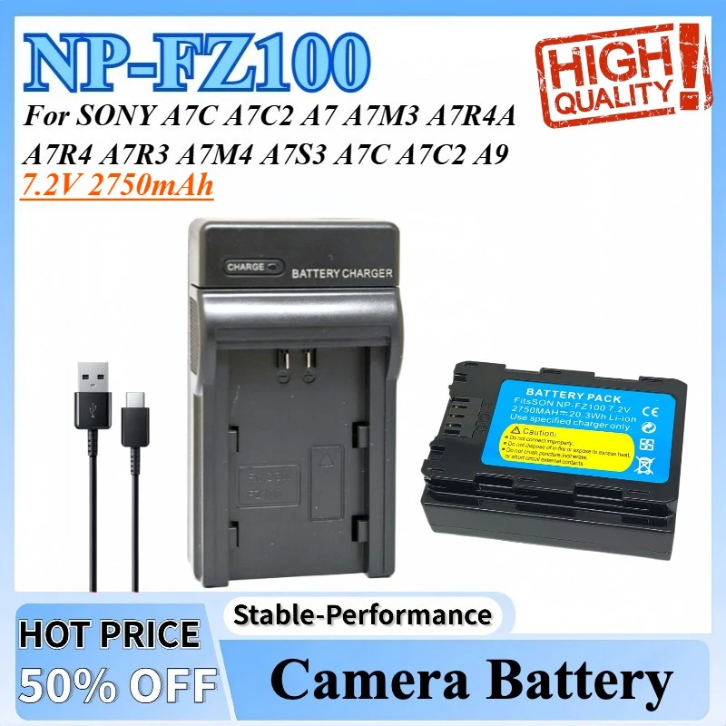 

Replacement Battery NP-FZ100 For SONY A7C A7C2 A7 A7M3 A7R4A A7R4 A7R3 A7M4 A7S3 A7C A7C2 A9 A9M3 A7R4 A7R5 838 A8 48 4837 FX30