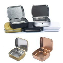 Mini Tin Box Flip Storage Box Tinplate Box Portable Small Empty Case Organizer Portable Storage Case For Coin Candy Key