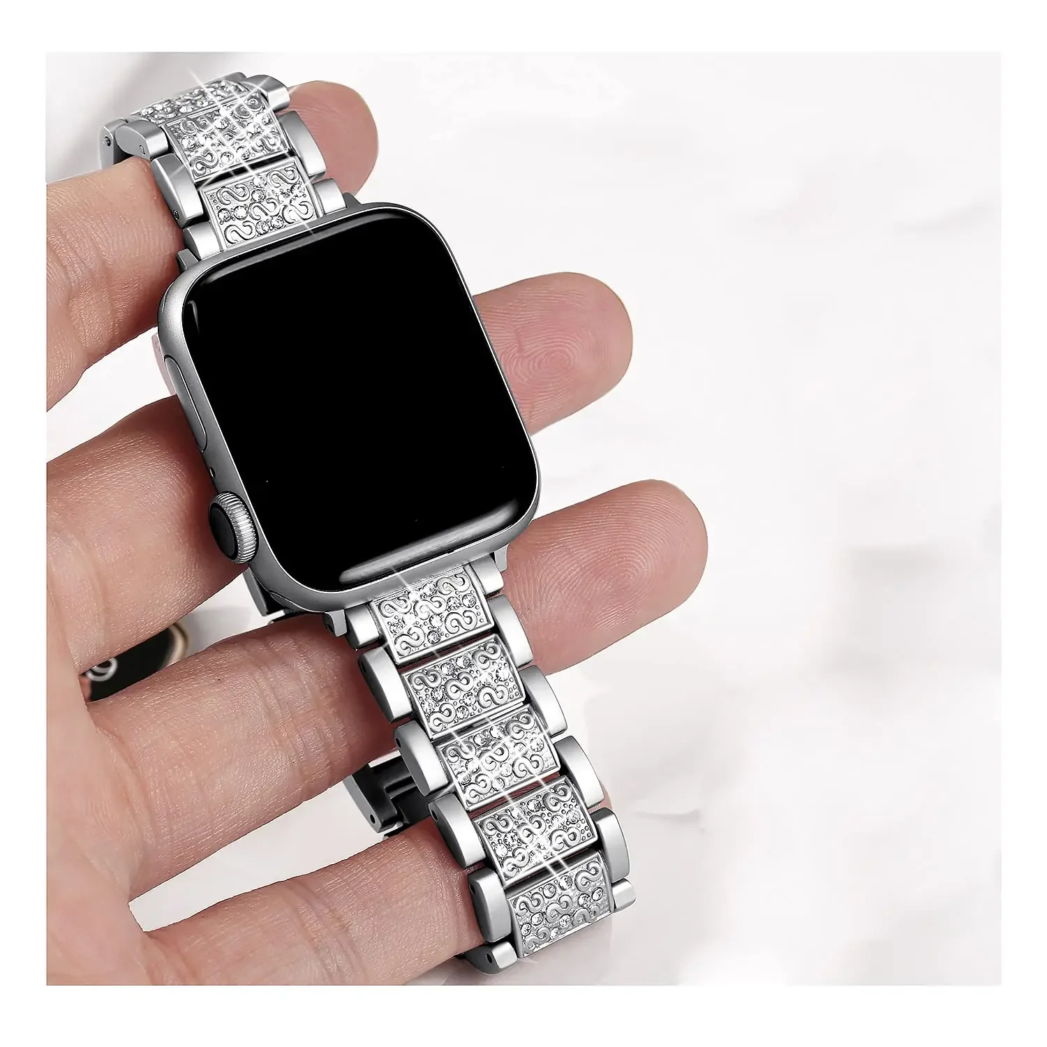 Jewelry chain strap For Apple watch band 40 41mm 44mm 42mm 38mm Loop bracelet diamond wrist watchband iWatch series 7 6 5 4 3 SE