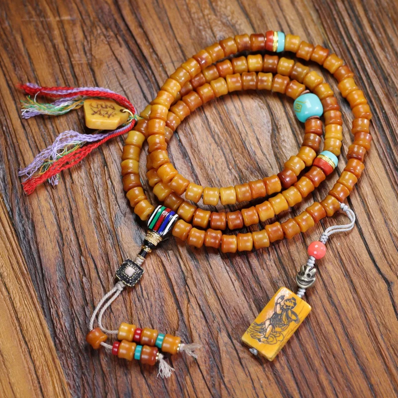 

Стиль Yak Bone Knot 108, цепочка для свитера с бусинами, тибетская бирюза, аксессуары