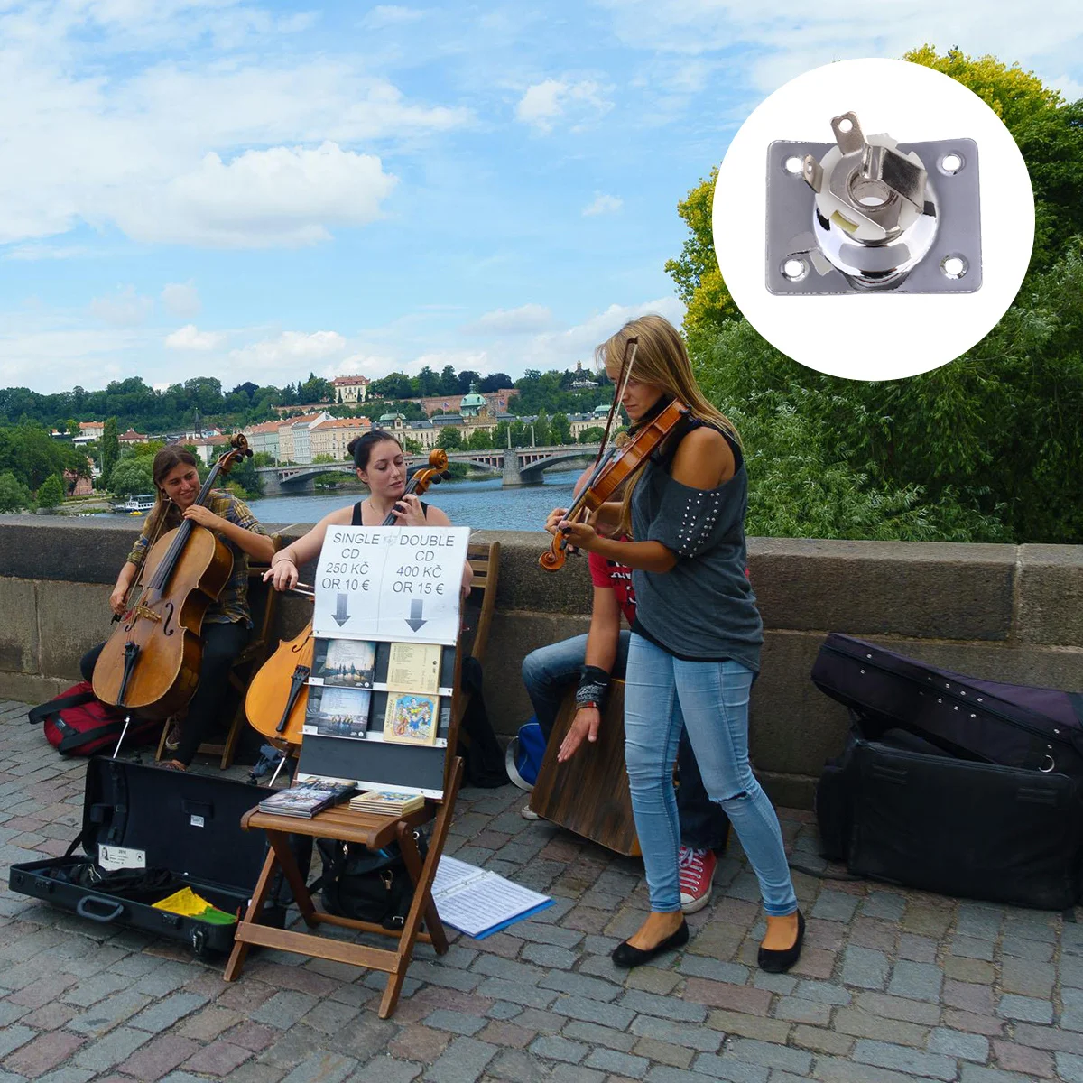 

3 set Metal Square Guitar Jack Plates Lightweight Durable Socket Plate For Electric Guitar Bass Replacement Part Instrument