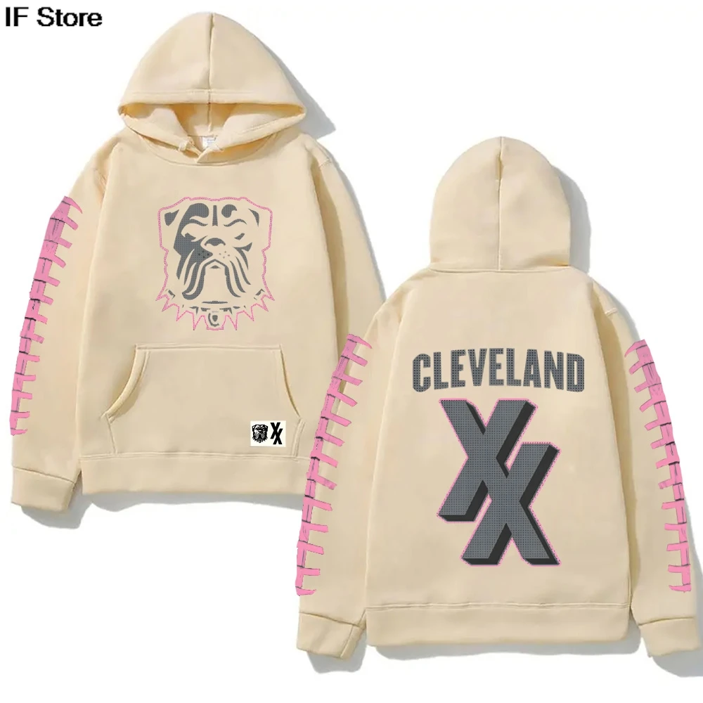 mgk x كليفلاند براون طويلة الأكمام هوديي لخريف/شتاء جديد الجرونج بلوزات فاسق ملابس طويلة الأكمام مقنعين البلوفرات #3