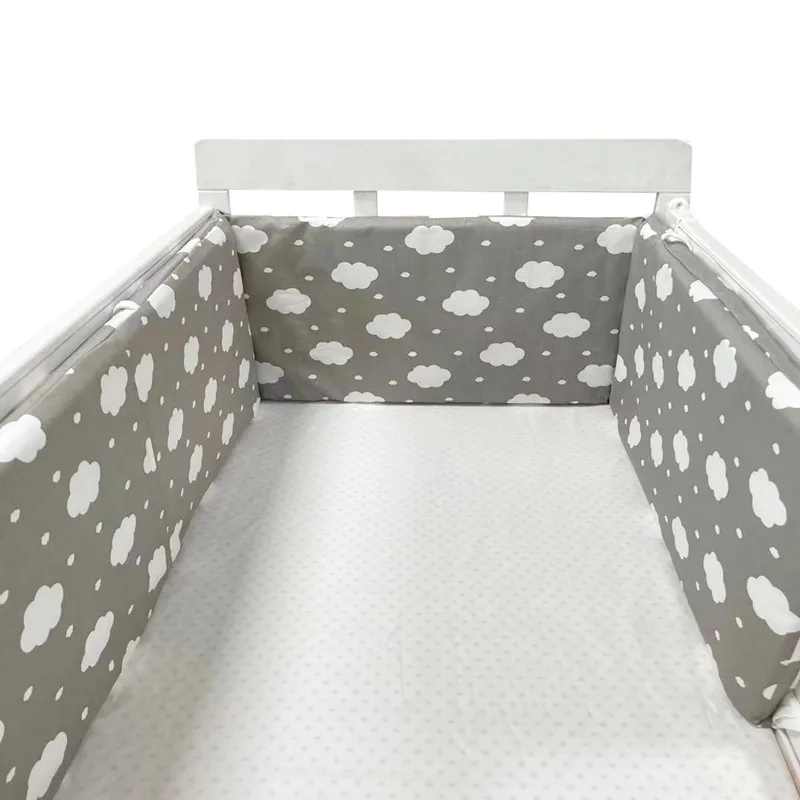 

2M Print Baby Bed Bumper Double-faced Detachable Newborn Crib Around Fence Cot Protector Rail Kids Room Decor