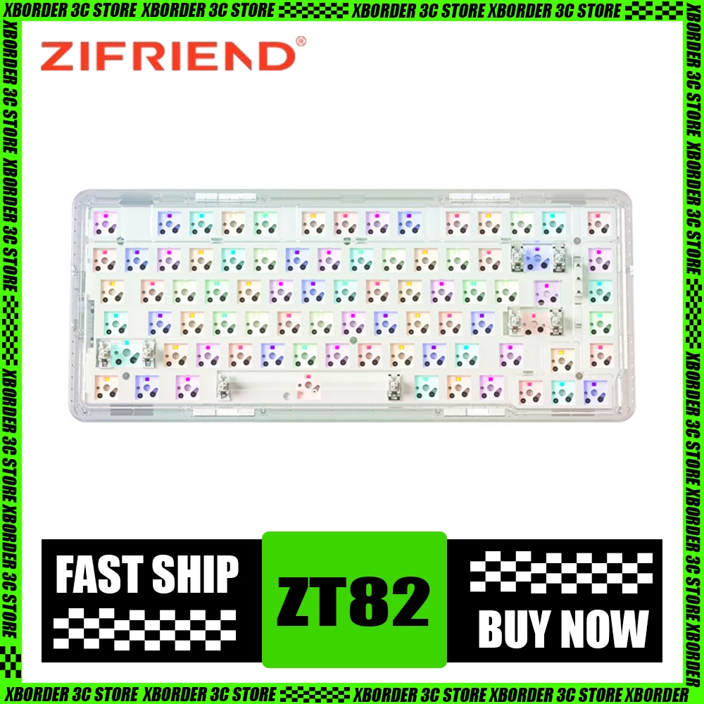 

Zifriend Zt82 Mechanical Keyboard Kit Three Mode Wireless Rgb E-Sports Gaming Keyboard Hot Swap Ergonomics Pc Gamer Accessories