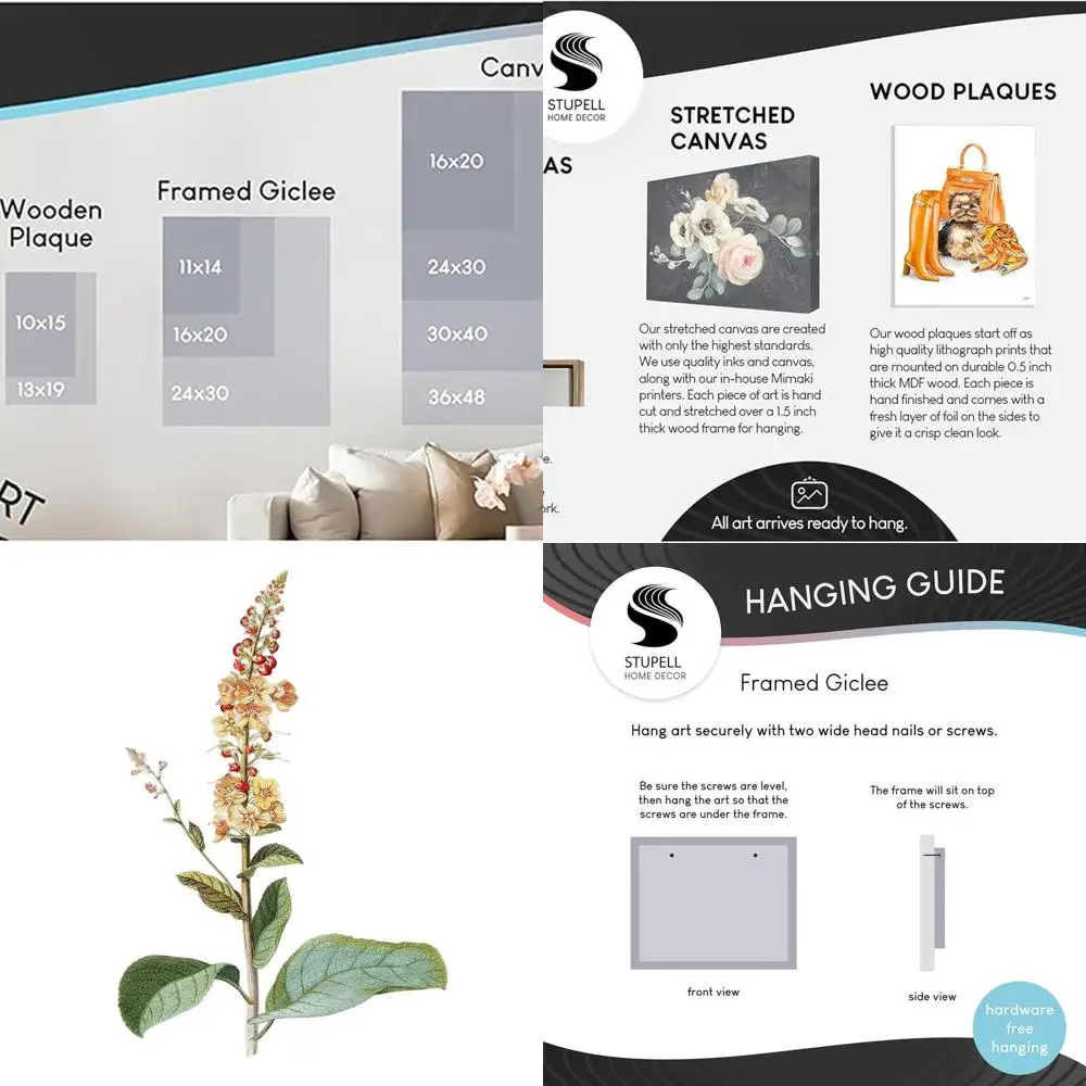 

Vintage Botanical Art Print, World Art Group Design, 24x30 Framed Flower Illustrations