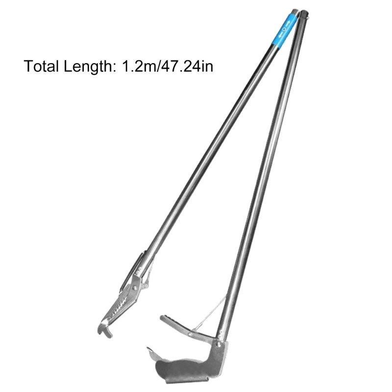 Professional Foldable Snake Tongs with Adjustable Curved Jaw Safety Reptiles Catcher Clamp Garbage Clip Cleaning Tool