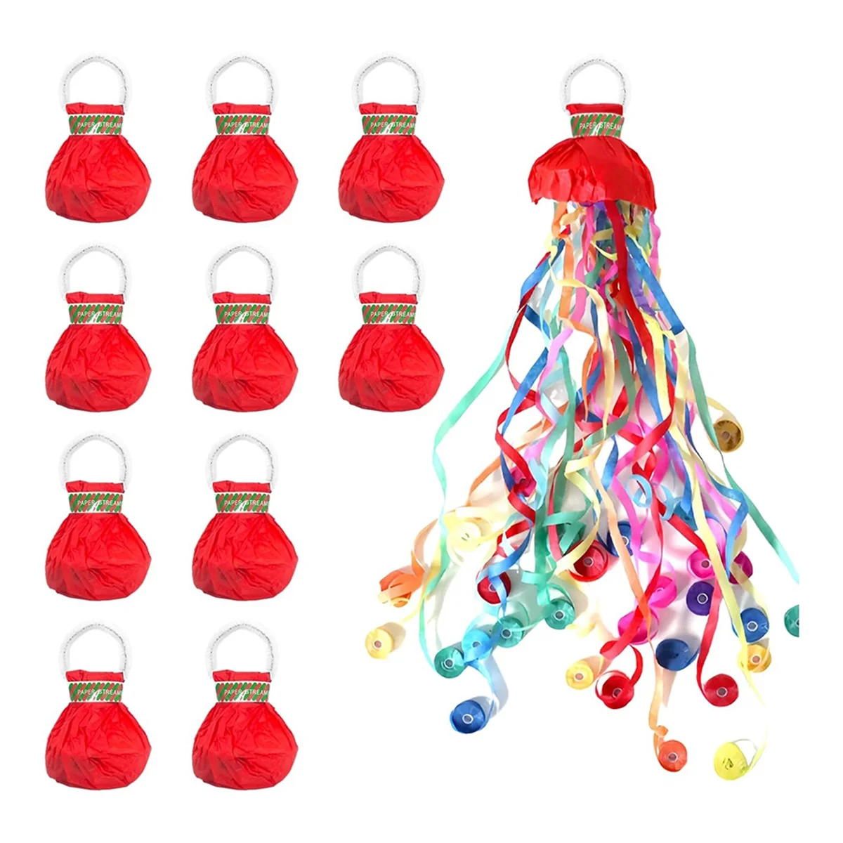 

10Pack Streamers Popper Hand Throw Streamers No Mess Confetti Magic Paper Cracker for Celebration Birthday Propose