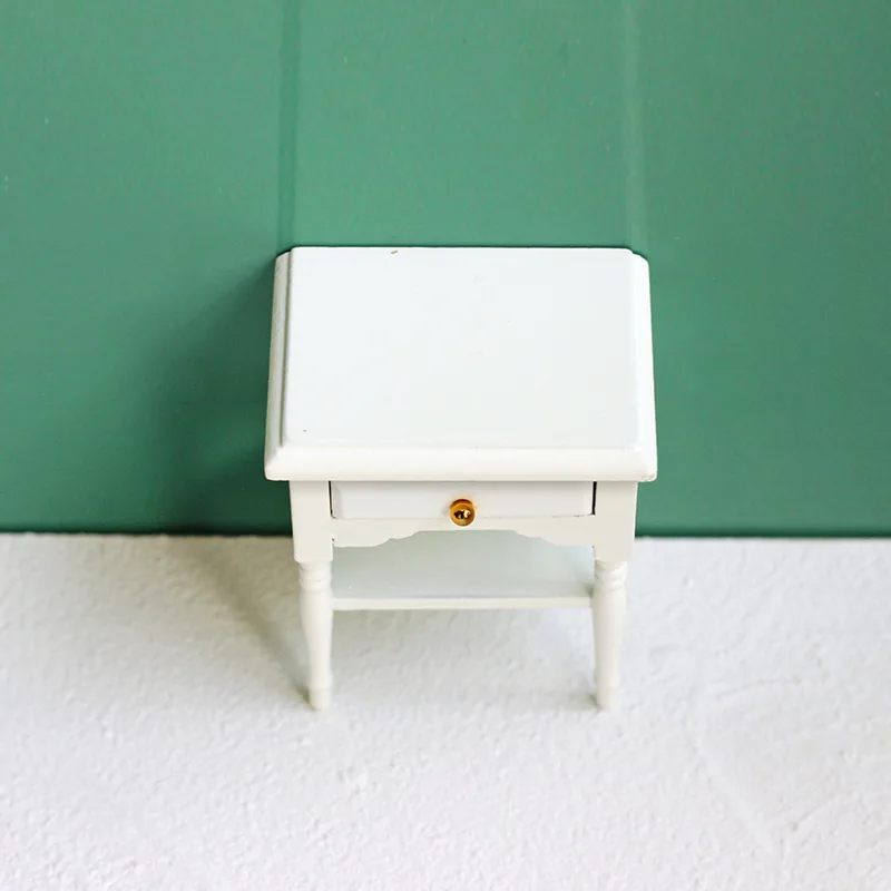 1:12 casa de muñecas modelo en miniatura accesorios muebles de madera gabinete de almacenamiento adornos Ob11 casa de muñecas Mini mesita de noche Decoración