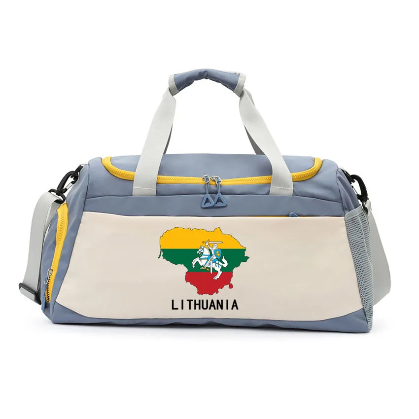

Dry Wet Separation Bags Lithuania Map Printed Basketball Yoga Sports Backpack Waterproof Multifunctional Wear-resistant Swimming
