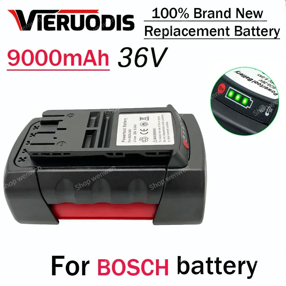 

36V 9000mAh Replacement Batteries Lithium-Ion for BOSCH Li-ion Rechargeable Battery BAT810 BAT836 BAT840 GBH36V-LI Power Tool