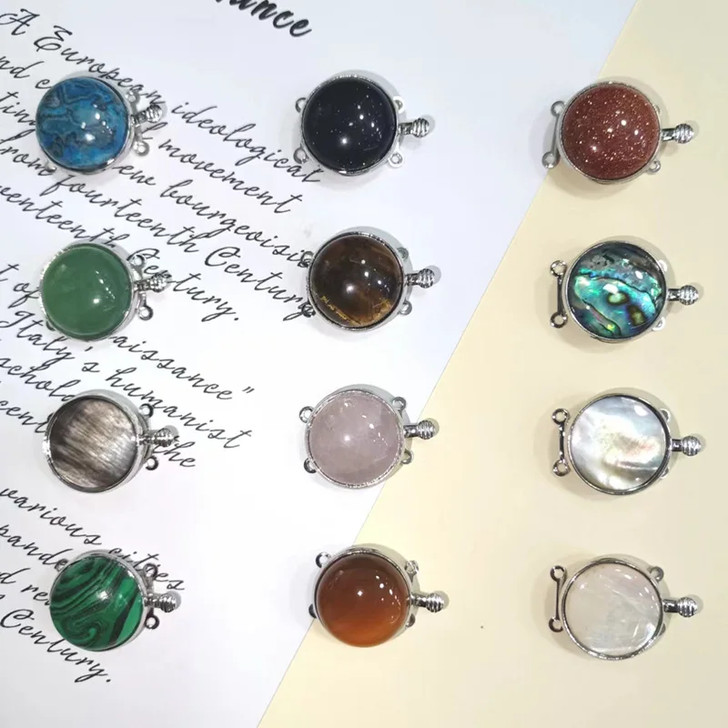 Influencer mainstream Hand-woven bracelets and necklaces DIY Two rows of buttons Abalone shell powder crystal