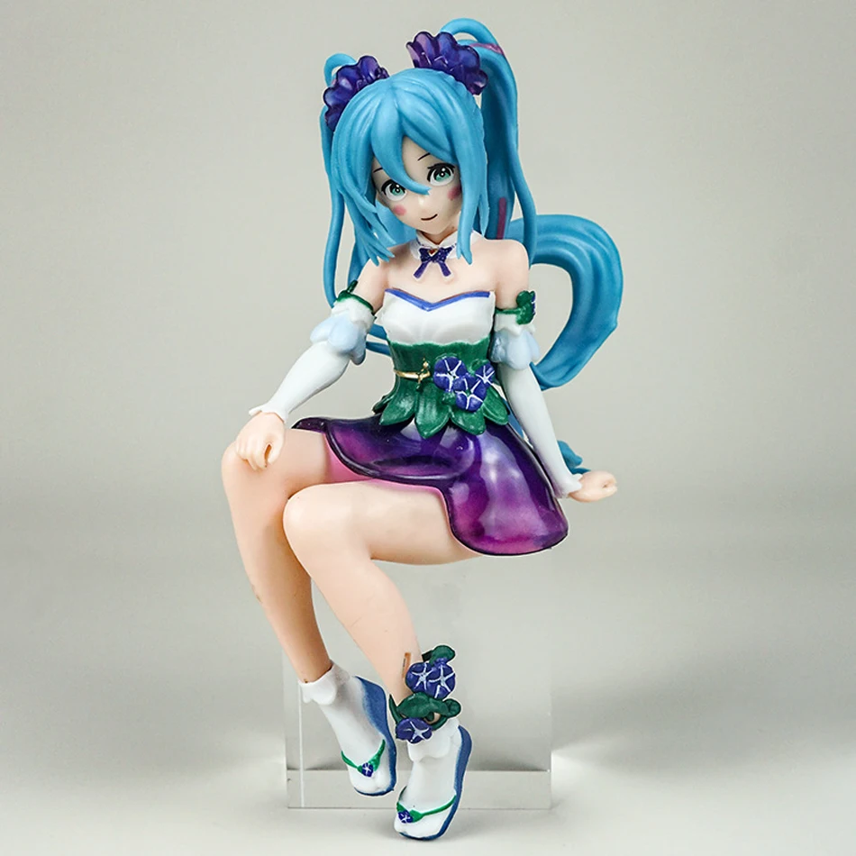 Figurka Anime Hatsune Miku 13 cm, Stopery do Nudli, Figurka Akcji Wróżki z Kwiatami Miku, Model Kolekcjonerski z PVC, Ozdoba, Zabawki, Prezent na Urodziny