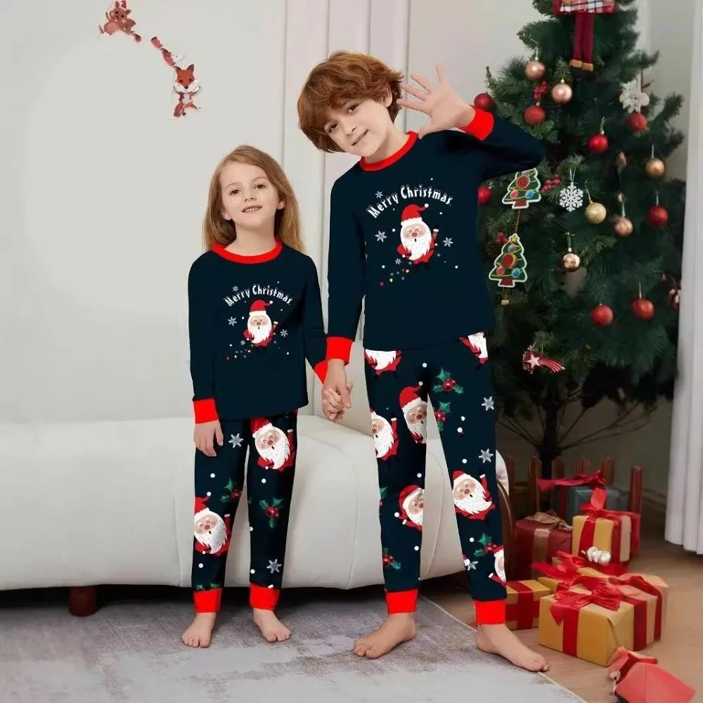 Tenues assorties pour la famille de noël, ensemble pyjama de noël doux et ample, haut + pantalon imprimé, vêtements de détente pour enfants et adultes, papa maman