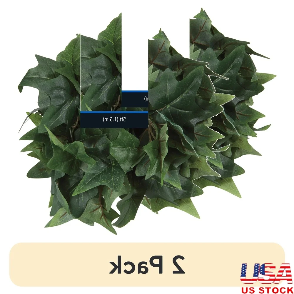 

2 Pack 5FT Lifelike Artificial Ivy Garland Indoor Decorative Accent Wedding Event Home Decor Durable Bendable Vine