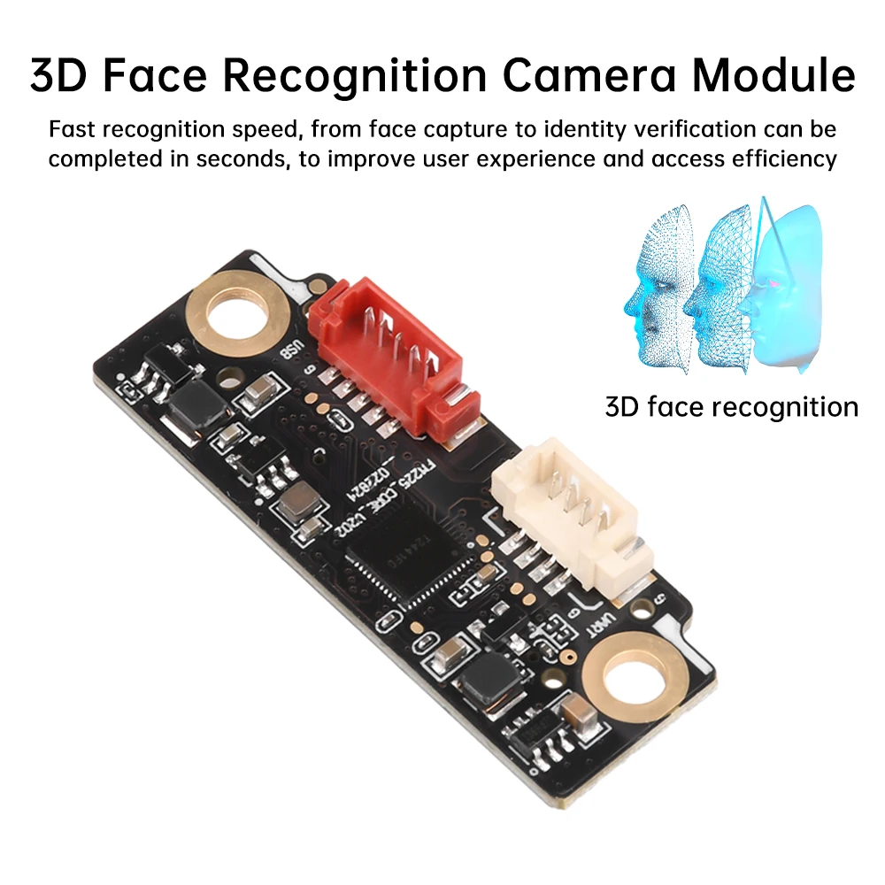 FM225 3D Face Recognition Module DC5.5-9V Live Detection UART&USB For Security/Access Control/Attendance System Smart Door Lock