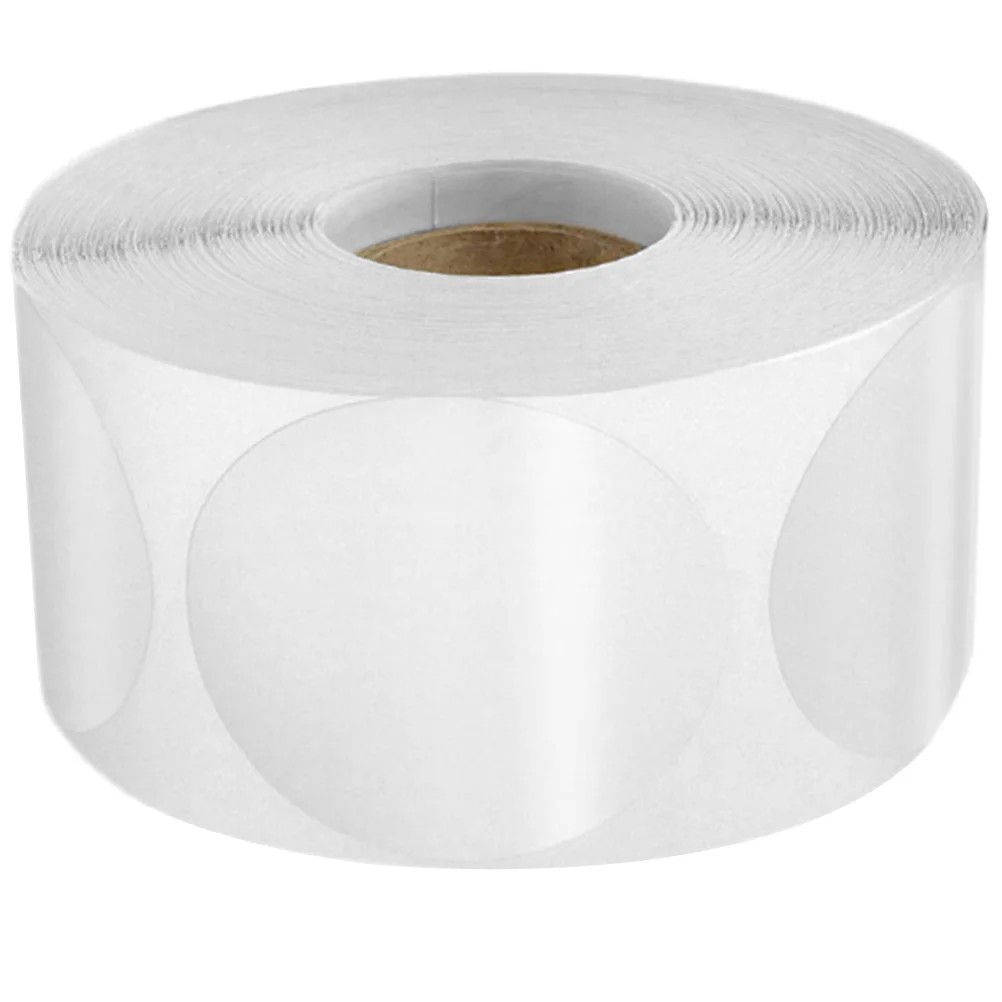 1 rotolo di etichette adesive adesivi trasparenti con punti circolari autoadesivi per buste da imballaggio per ufficio domestico buste sigillanti per linguette
