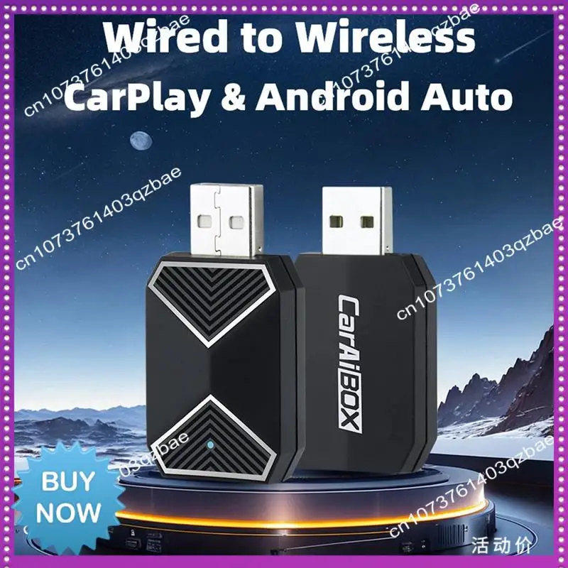 

Hot Ltem Wireless Carplay Auto Mini Box BT Wifi Wireless Carplay Dongle USB Plug&Play For Android 11