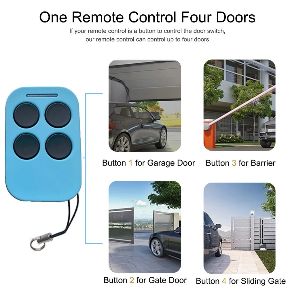 Garage Door Remote Control Duplicator 286MHz-868MHz Multi-Frequency Code Grabber Clone Gate Key Fob Command Hand Transmitter