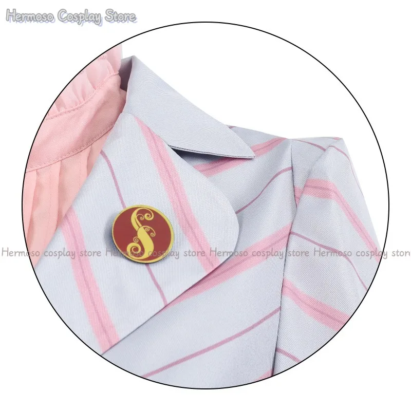 Glinda تأثيري أنيمي الساحرة Elphaba تأثيري حلي امرأة القوطية الوردي موحدة قبعة البدلة حفلة اللعب الزي للنساء #4