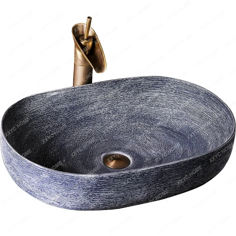 

Ceramic art table basin, Chinese creative wash basin basin, household bathroom retro wash basin