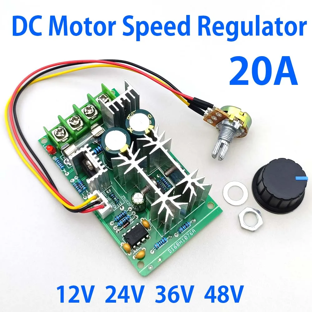 

1pcs DC10-60V DC Motor Speed Regulator 12V 24V 36V 48V High Power Drive Module PWM Motor Speed Controller 20A Current Regulator
