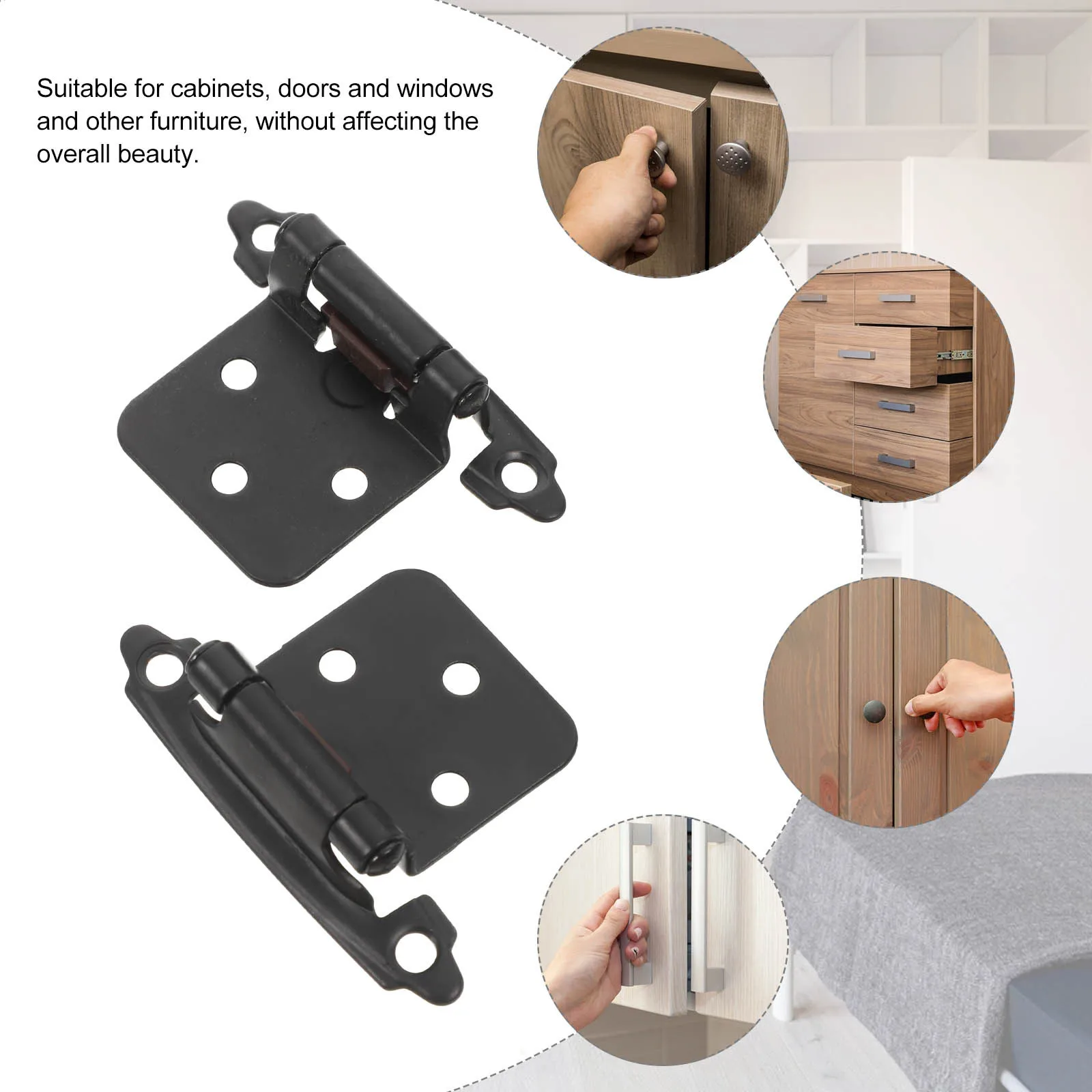 Cerniere a molla sovrapposte da 6 pezzi da 1 2 pollici Esperienza di chiusura liscia e silenziosa Cerniere a chiusura automatica per mobili da cucina moderni