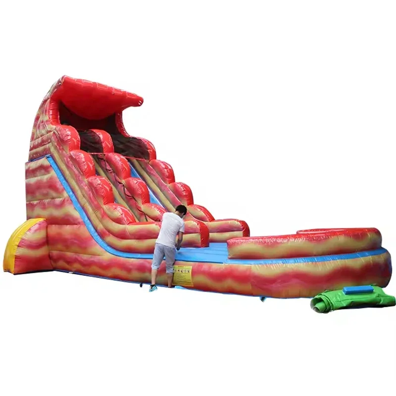 Colorful Commercial PVC Inflatable Water Slide with Swimming Pool for Water Park Amusement Park game