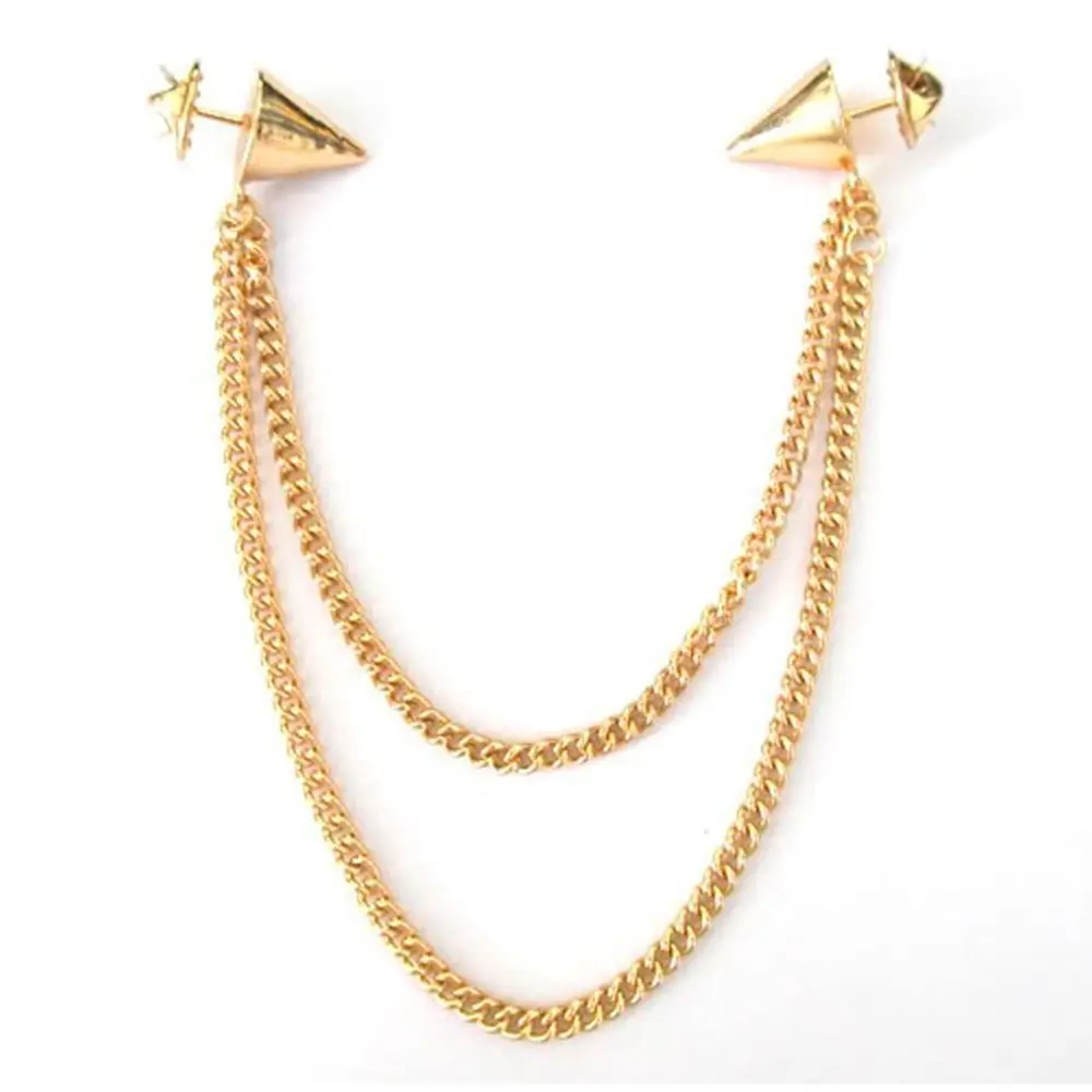 شرابات معدنية قمصان الحفلات سلسلة قلادة فاسق مسمار بلوزة تلميح طوق دبوس بروش سبايك