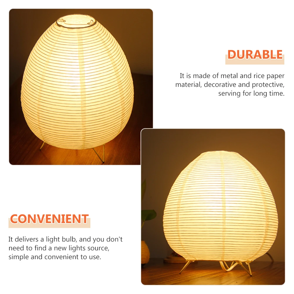 โคมไฟตั้งโต๊ะแบบมินิมอล โคมไฟกระดาษข้างเตียง โคมไฟกระดาษข้าวปลอดภัยสำหรับห้องนอน ห้องเด็ก พร้อมปุ่มกดเปิด-ปิดไฟกลางคืน