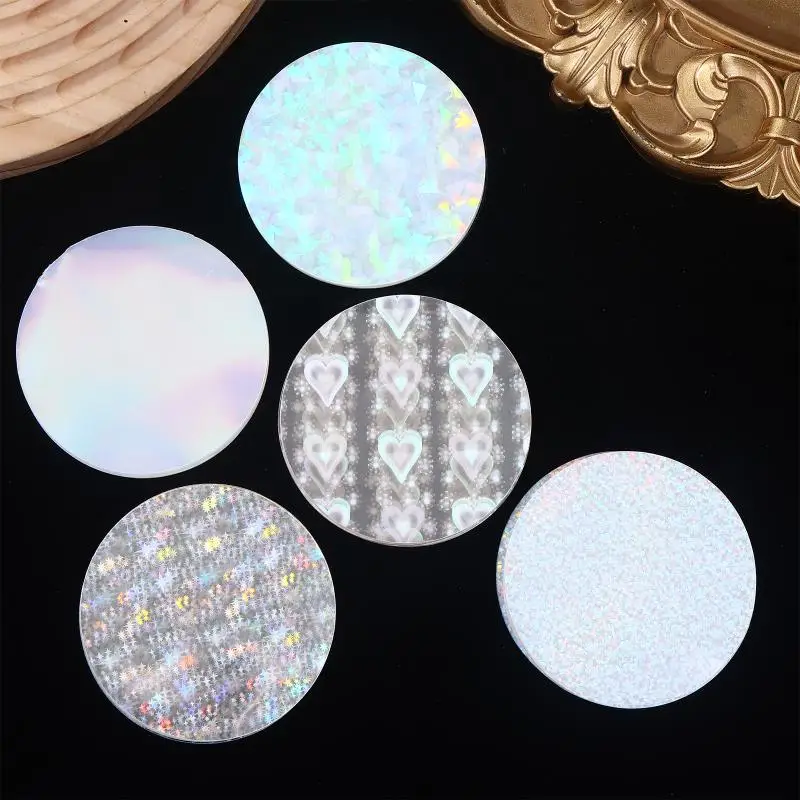 New#100Pcs Transparent Badge Film Clear Laser Star Pattern Badge Protective Film Covers For Button Badge Maker Part Tools