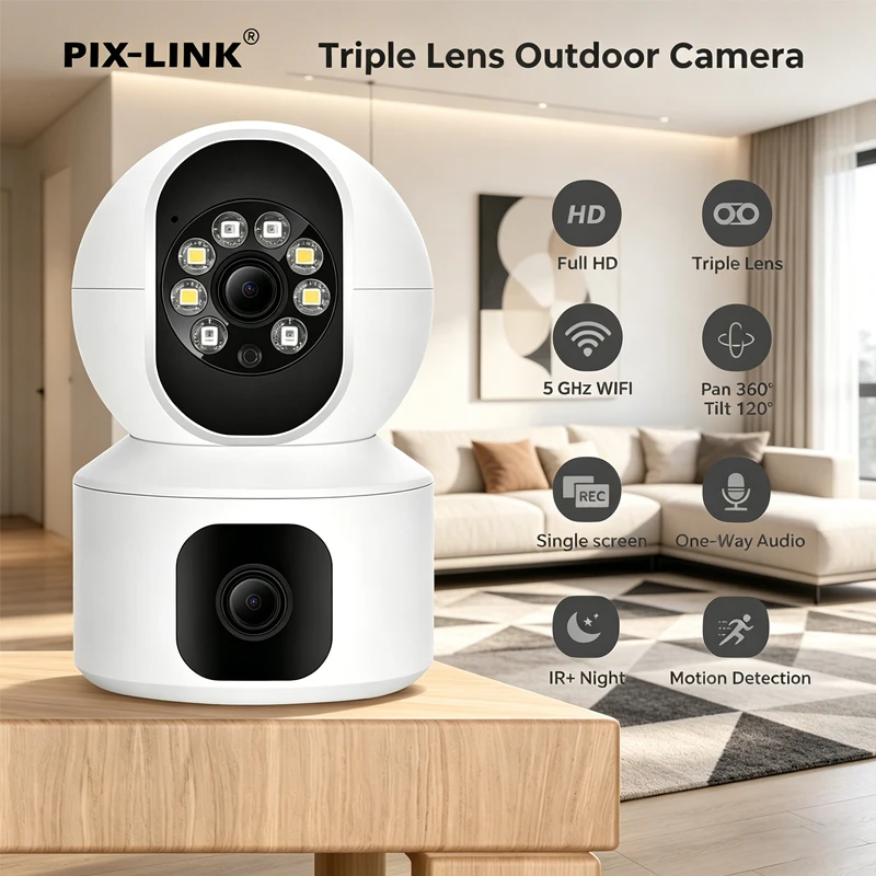 

1MP WIFI Dual Lens Camera GM01A Home Security Indoor Surveillance Camera Pet Monitor Auto Tracking Dome Wireless PTZ IP Camera
