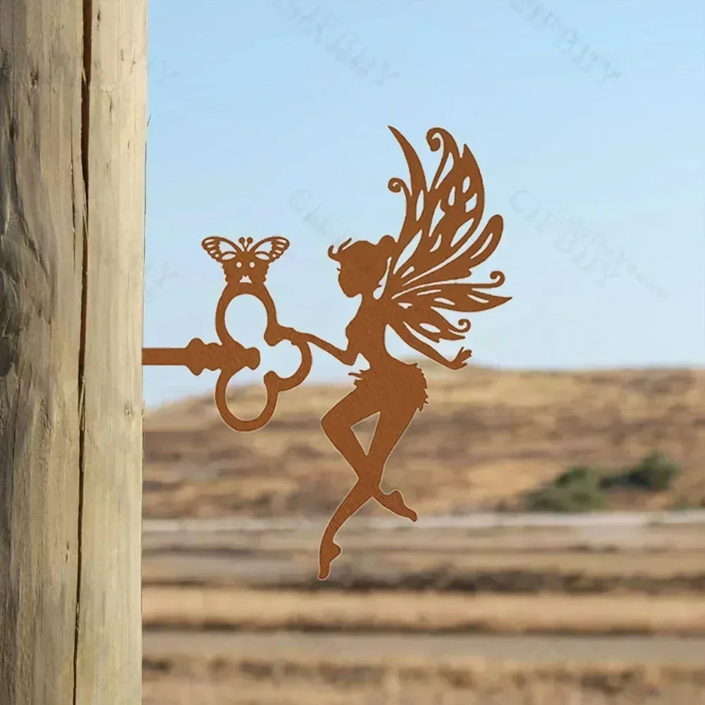 Pretty Elf on Branch Steel Silhouette Metal Wall Art Bring a sense of magic and wonder areas with this enchanting metal wall art