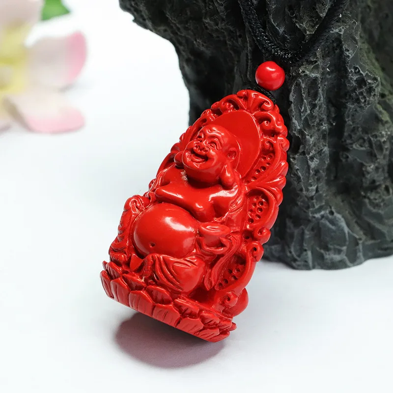 Pendant Red Sand Three-Dimensional Double-Sided Avalokitesvara Buddha Male Pendant Factory