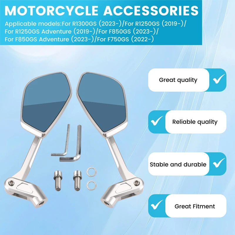 Motorcycle Adjustable Rear View Mirror For BMW R1300GS R1250GS Adv F750GS F850GS Adventure Side Mirror image 3