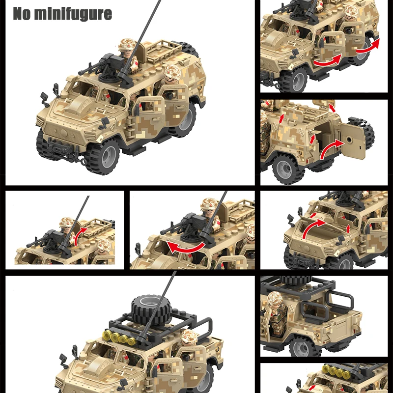 Ww2 tbs Angriffs team Militär Hummer Jeep gepanzertes Fahrzeug Baustein Modell Armee Mini Soldat Transport wagen Spielzeug Kit Geschenk