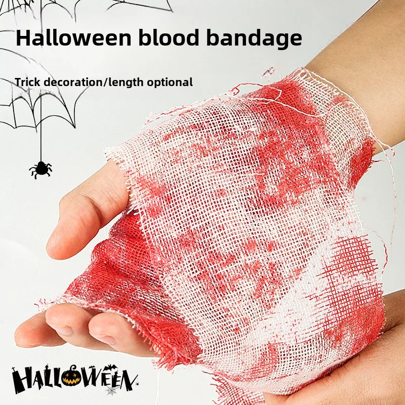 Halloween תחבושת דם בד רצועת בידוד קלטת אזהרת דם סרט קישוט סצנה אביזרים