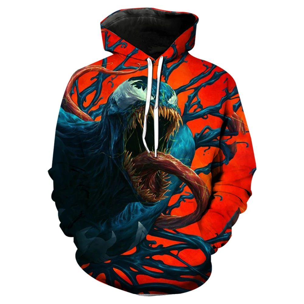 Marvel Super Hero Series Venom 3D Printed Men\'s Hoodie Coat Outdoor Travel Sportswear Casual Men\'s Fashion Sweater