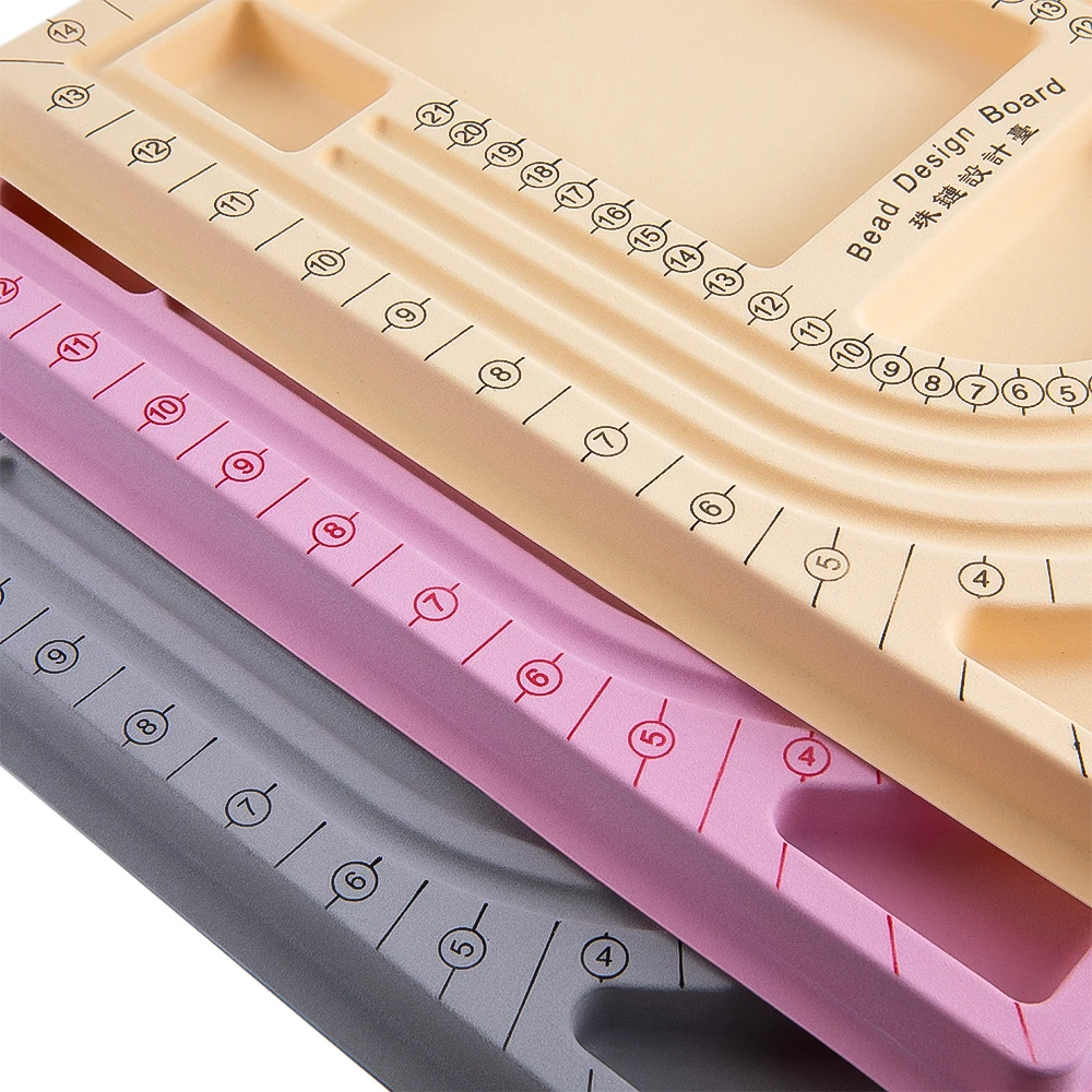 

1pcs Colorful Flockeda Bead Board Tray For DIY Necklace Bracelet Beading Measuring Tools Jewelry Making Accessories Crafts