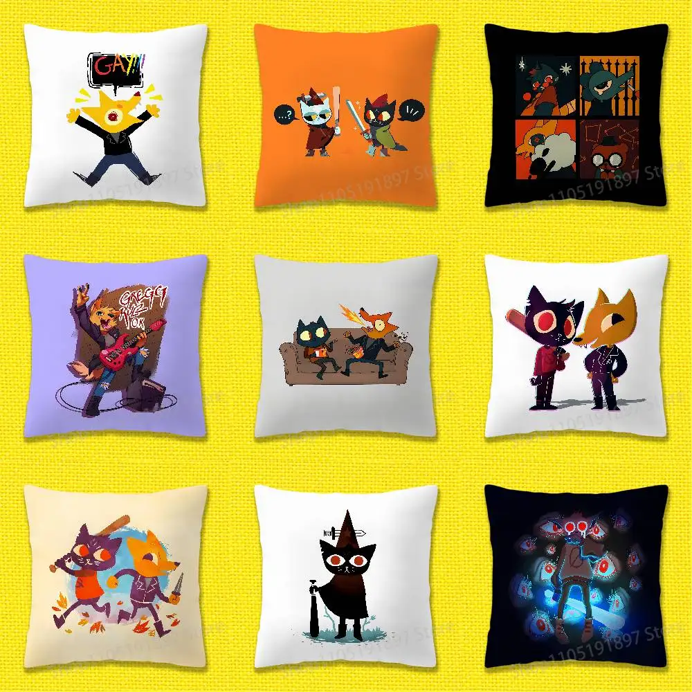 

N-Night in the Woods Mae Borowski Gregg Lee Throw Pillow Case For 45*45cm 40cm 30cm 50cm 55cm Square Home Pillowcase Case
