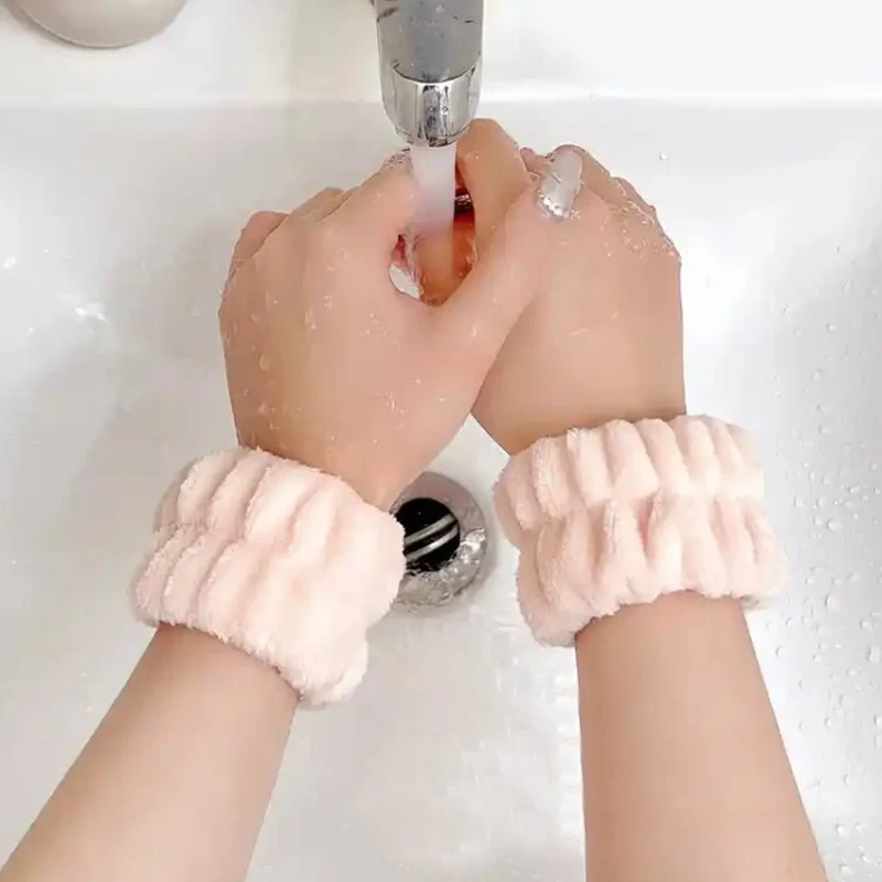 

Soft Elastic Coral Velvet Hairband Wristband Microfiber Non-Slip Cleaning Spa Wrist Sweatband Face Skin Care Remove Makeup Tools