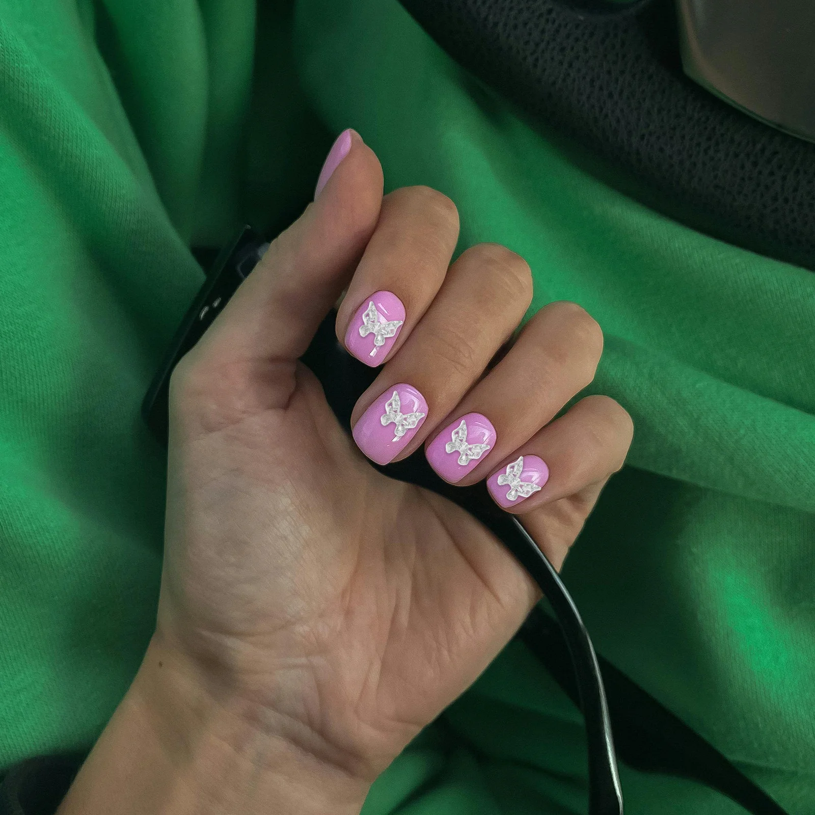 

30Pcs Silver Hollow Butterfly Nail Charms 3D Metal Bow Gems Nail Art Decorations for Professional DIY Manicures