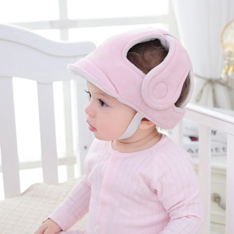 Baby Safety Helmet Newborn Soft Cotton Head Protection Hat Toddler Walk Crash Cap Infant Adjustable Protective Headgear