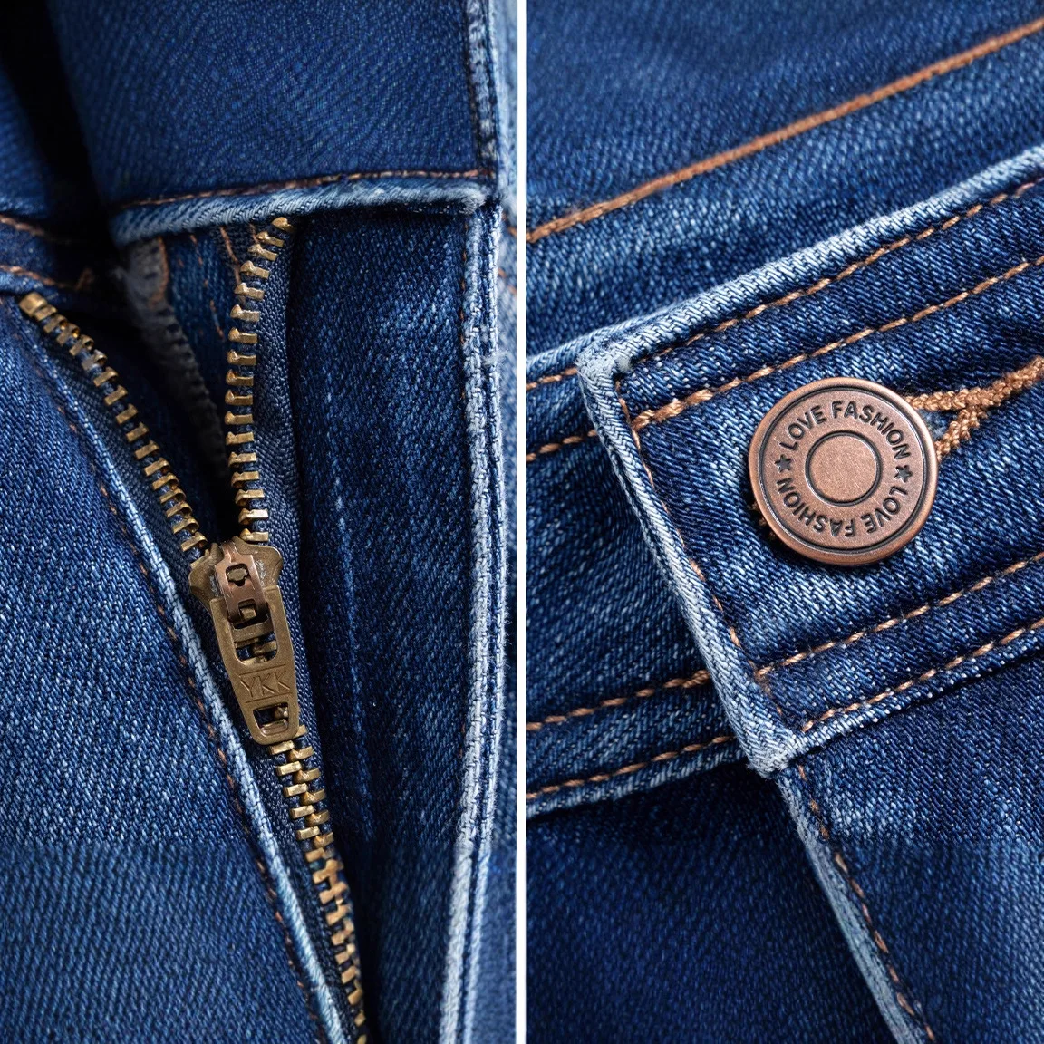 Micro Flared Jeans for Women in Autumn and Winter with Fleece and High Waist Four Sided Elastic and Slim Fit Dragging The
