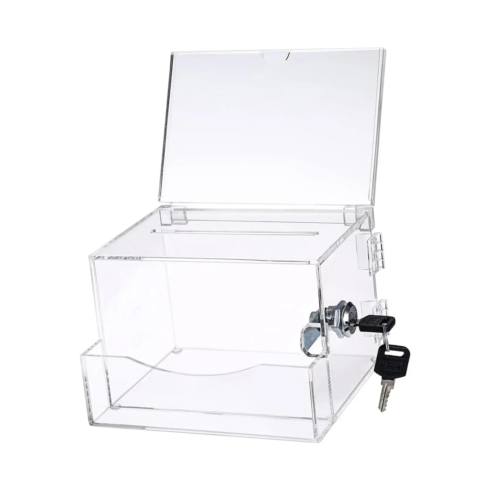 Acrylic Donation Box Suggestion Box Voting Charity Bar Multifunctional Office Ticket Business Display Ballot Box with 2 Keys