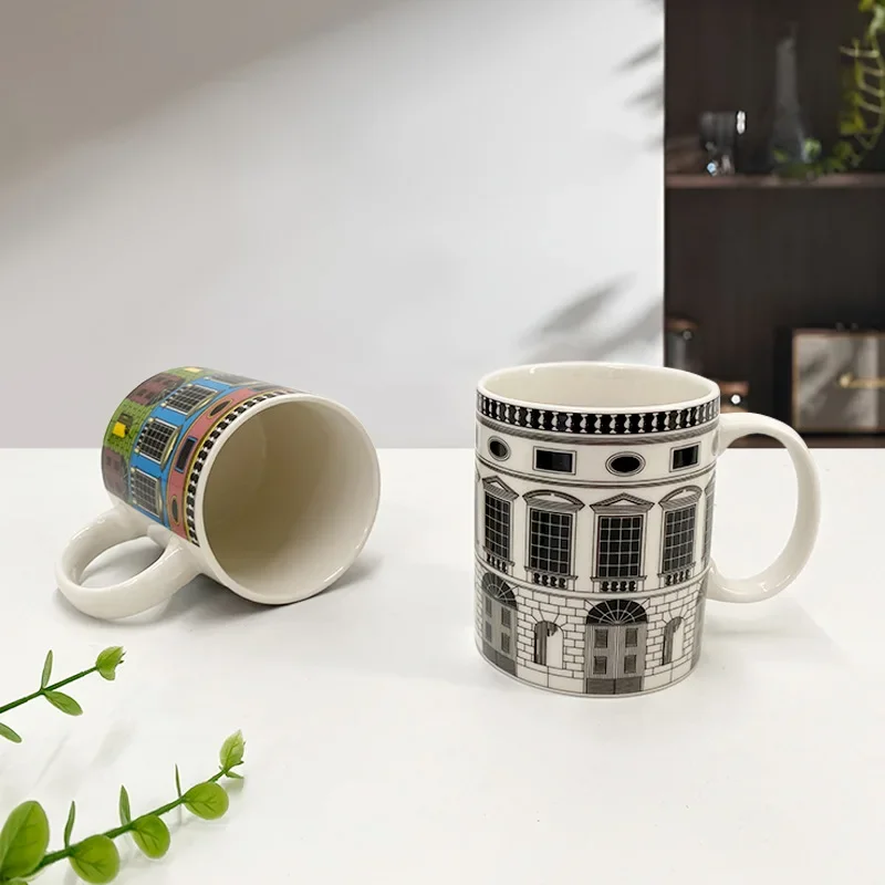 Creative Architecture House Ceramic Teacup 350ml Mug Large Capacity Exquisite Coffee Cup Birthday Gift Breakfast Mug Home Decor