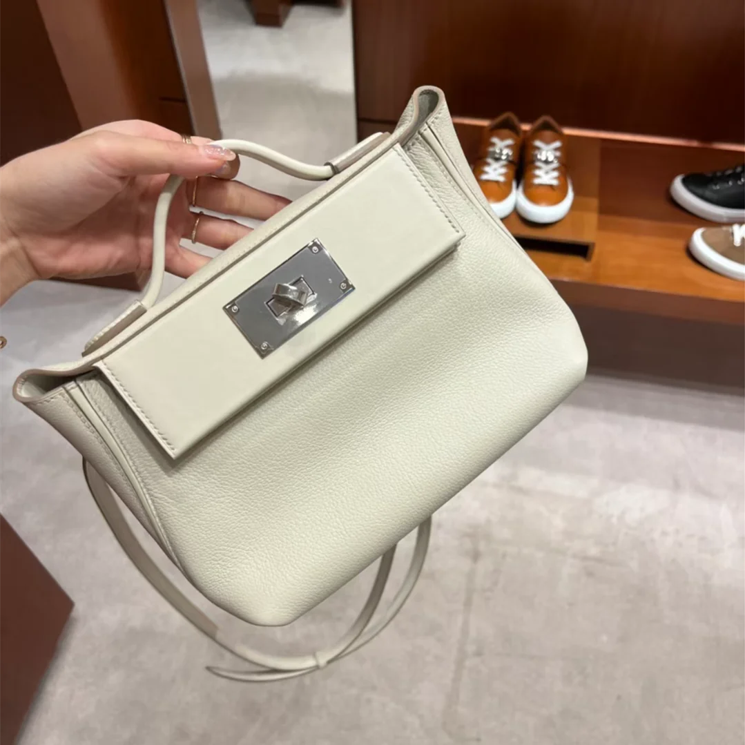 Genuine Leather 2424  Bag Lock Single Shoulder Crossbody Dumpling Bag Shoulder Large Capaci Fashion Women's Bag