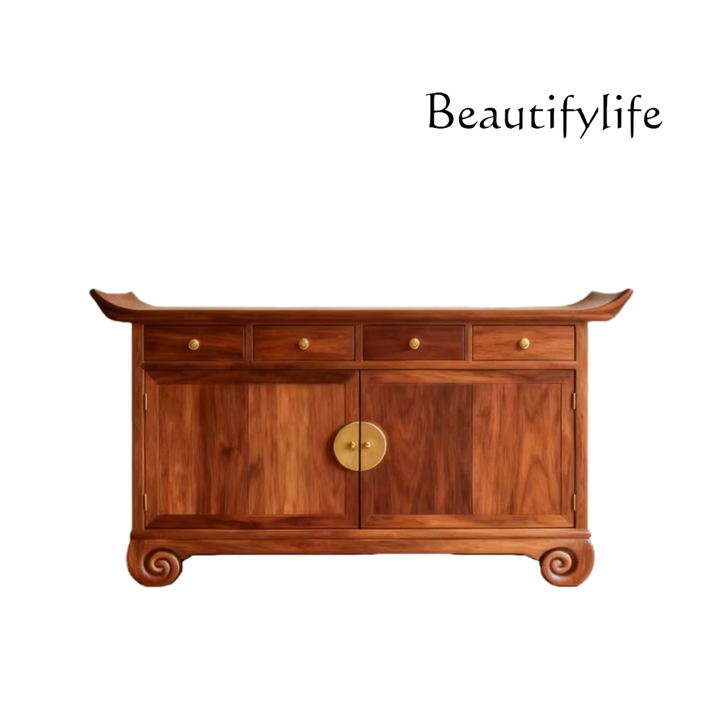 New Chinese-style entrance cabinet, warped head cabinet, entrance cabinet, Buddhist platform solid wood table, Zen locker