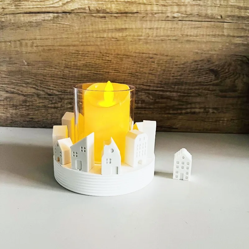 Nordic Style Small House Silicone Mold 12-hole House Candle Molds Mini Houses Plaster Concrete Cement Mould Aroma Soap Molds